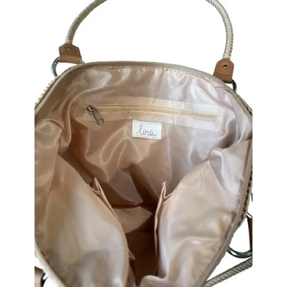 NWT Lina Woven Shoulder Bag Bamboo Multi Color - Picture 5 of 10